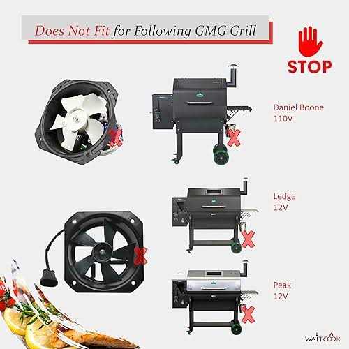 12V Combustion Fan Replacement Parts GMG P-1011 for Green Mountain Davy Crockett and Trek Wood Pellet Grill
