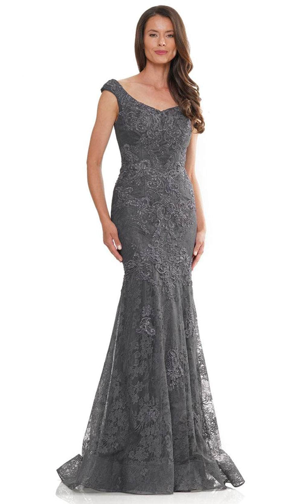 Lace Cap Sleeve Prom Gown