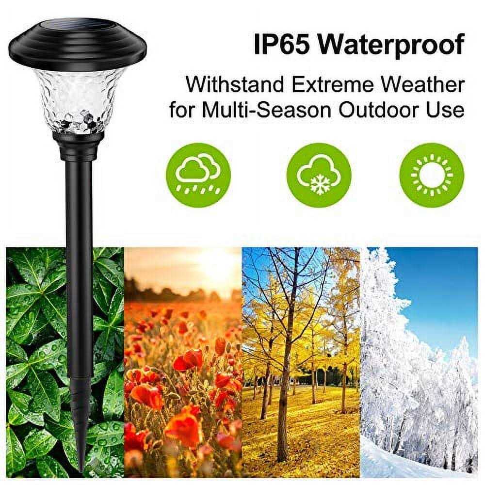 Balhvit Glass Solar Lights Outdoor Super Bright Solar Pathway Lights