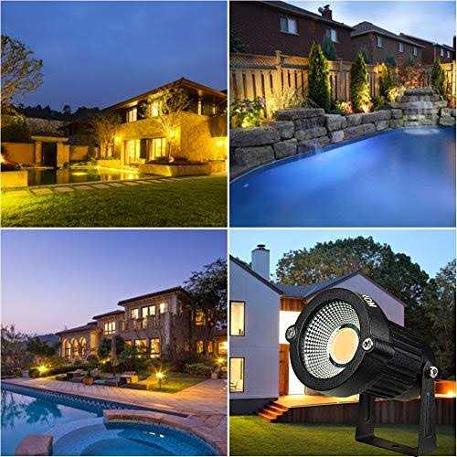 WEYANG Landscape Outdoor,IP65 Waterproof Garden Spotlights,5W AC 120V Yard Flood Light,Metal Ground Stake Lawn LED Spotlight