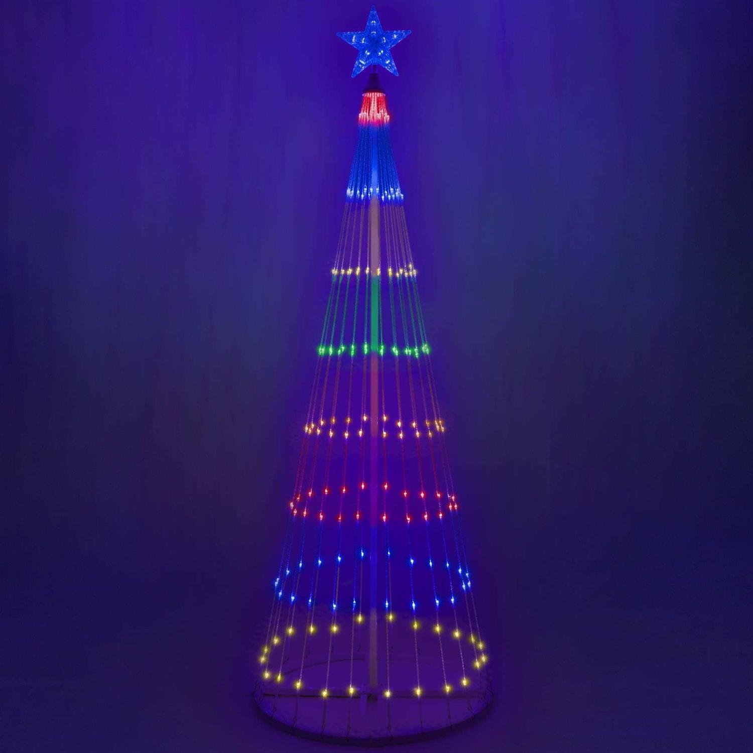 Wintergreen Lighting 14-Function LED Light Show Cone Christmas Tree