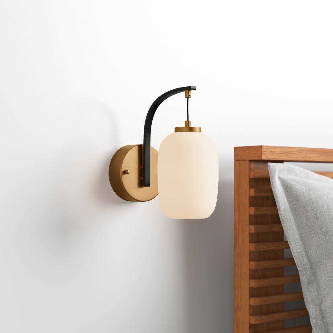 AllModern Kace 1 Light Dimmable Black/Gold Armed Sconce