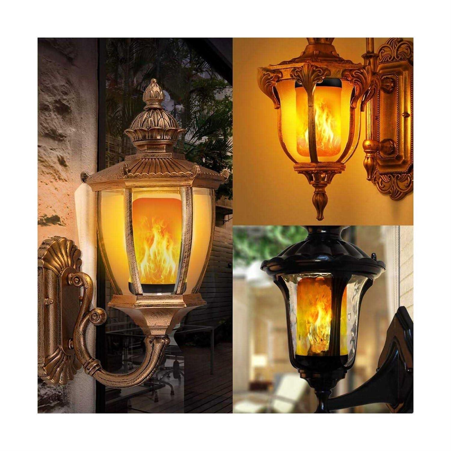 Y- Stop Led Flame Effect Fire Light Bulb Upgraded 4 Modes Flickering Fire Christmas Decorations Lights