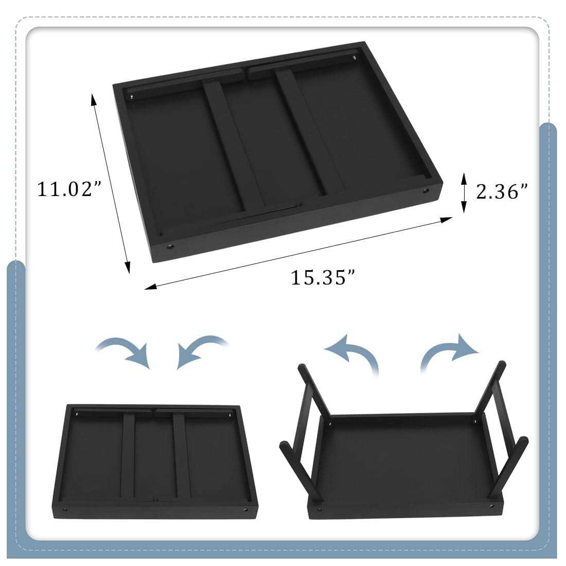 Bed Tray Table with Handles Folding Legs Bamboo Breakfast Tray Tray Tray