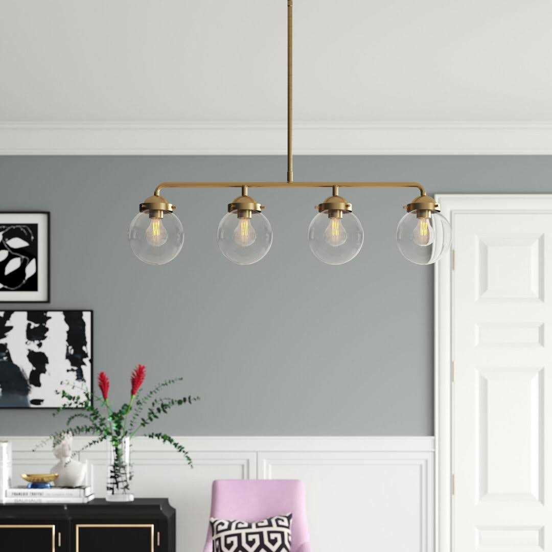 Wason 4 Light Kitchen Island Linear Pendant Wade Logan Finish