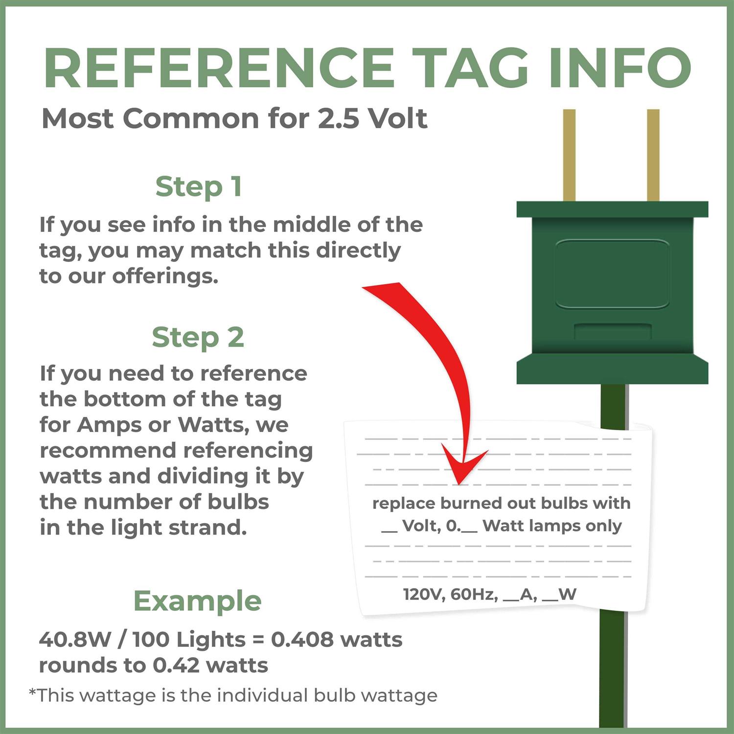 612 Vermont 2.5v Clear Mini Christmas Replacement Bulbs for Christmas Trees and Incandescent String Lights