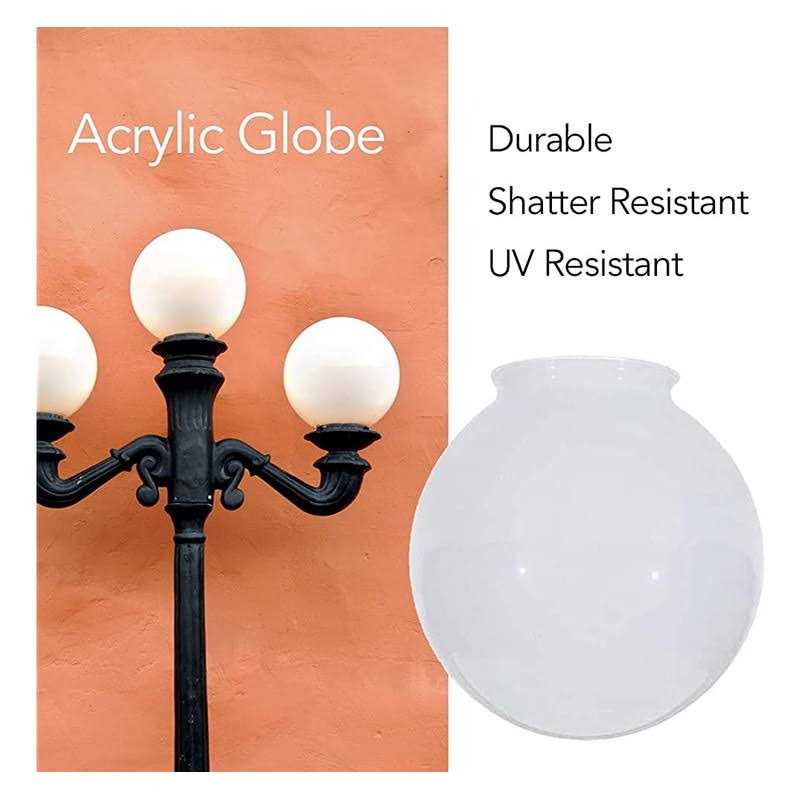 Beam Lighting 6-Inch White Acrylic Replacement Globe