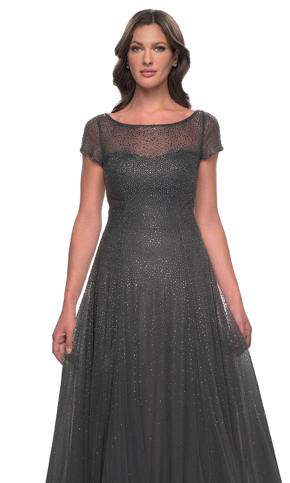 Illusion Rhinestone Formal Dress