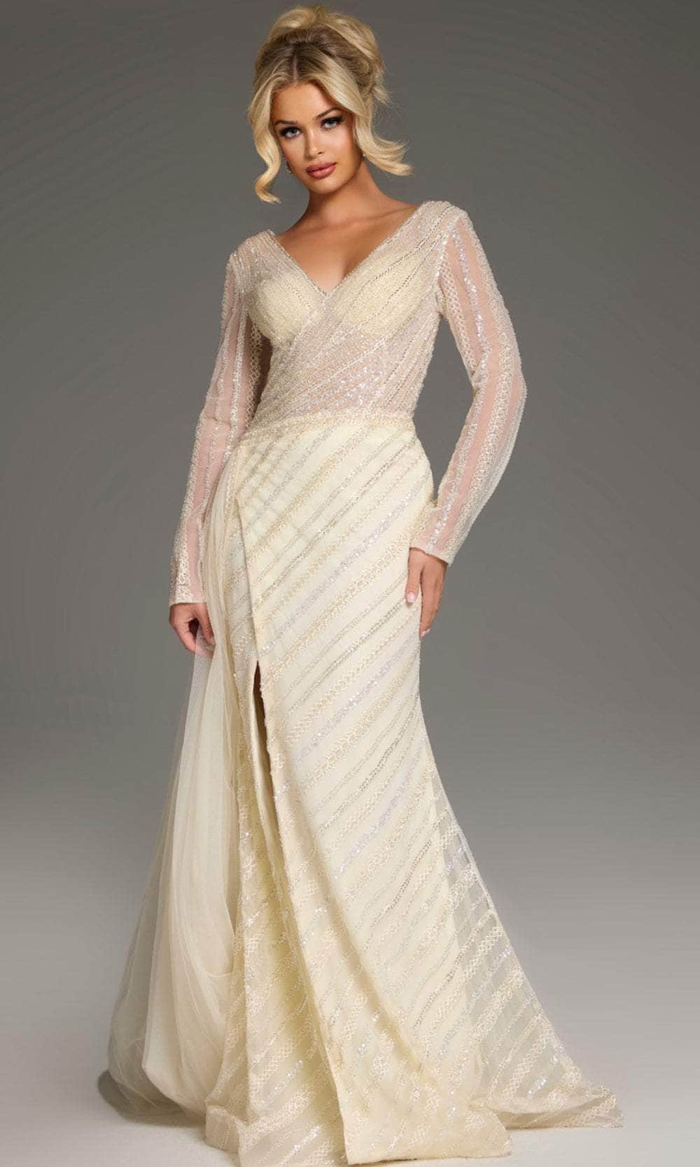 Long Sleeve Lace Prom Gown