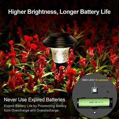 Balhvit Glass Solar Lights Outdoor Super Bright Solar Pathway Lights