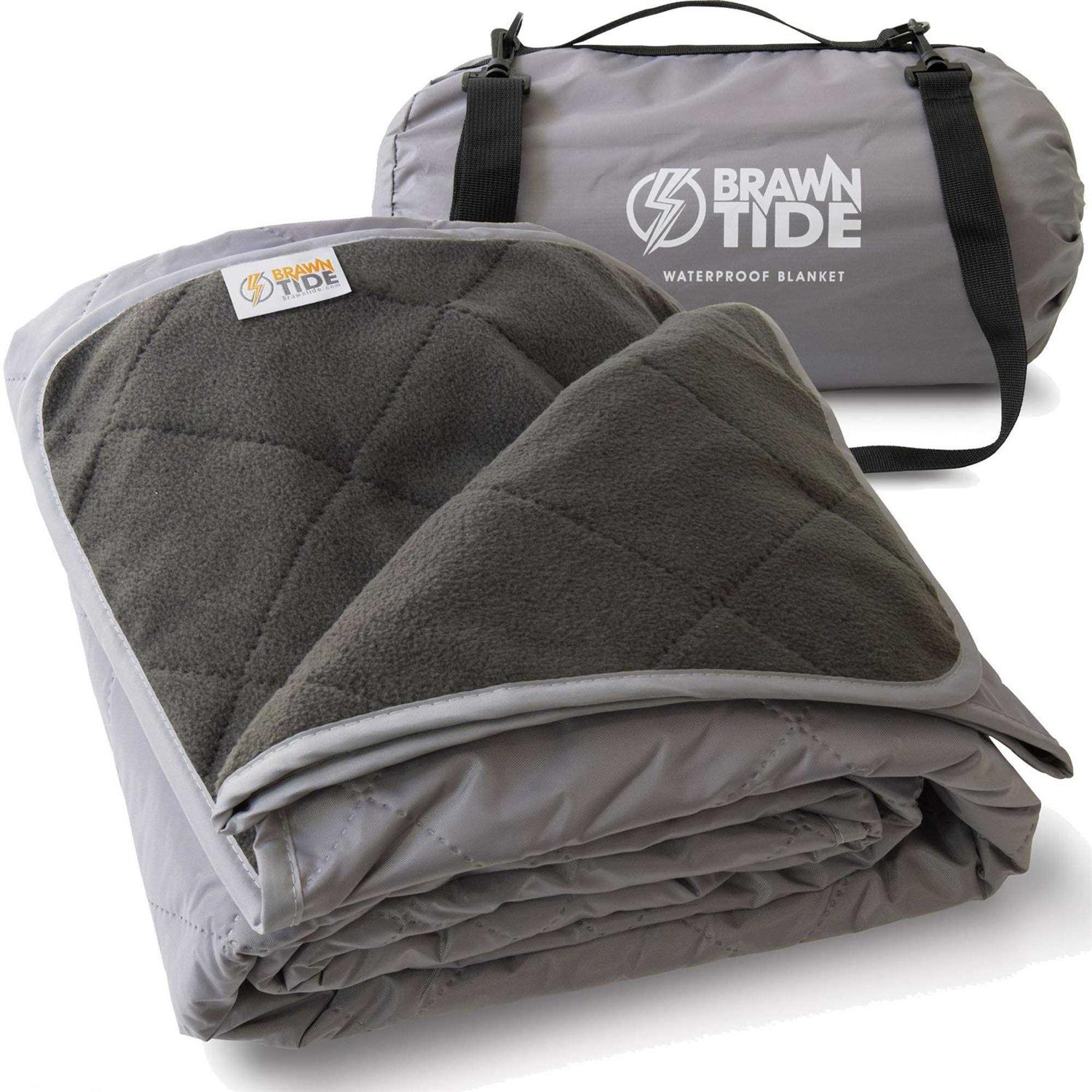 Brawntide Large Outdoor Waterproof Blanket Quilted Extra Thick Fleece