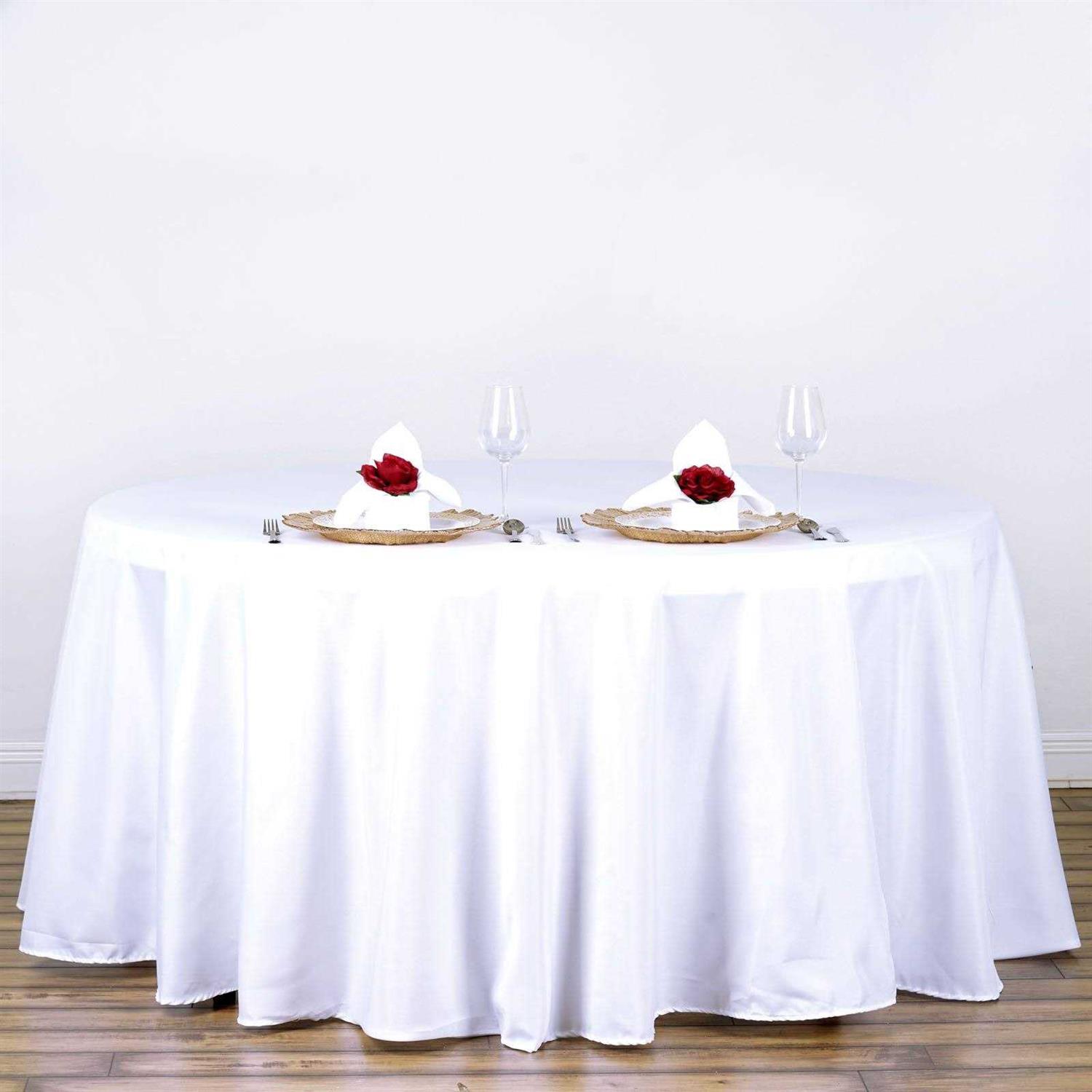 BalsaCircle Round Polyester Tablecloth Wedding Table Linens