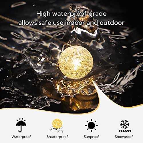 BEEWIN Globe String Lights for Bedroom,Crystal Crackle Ball Lights 10FT 30 LED USB Fairy Lights