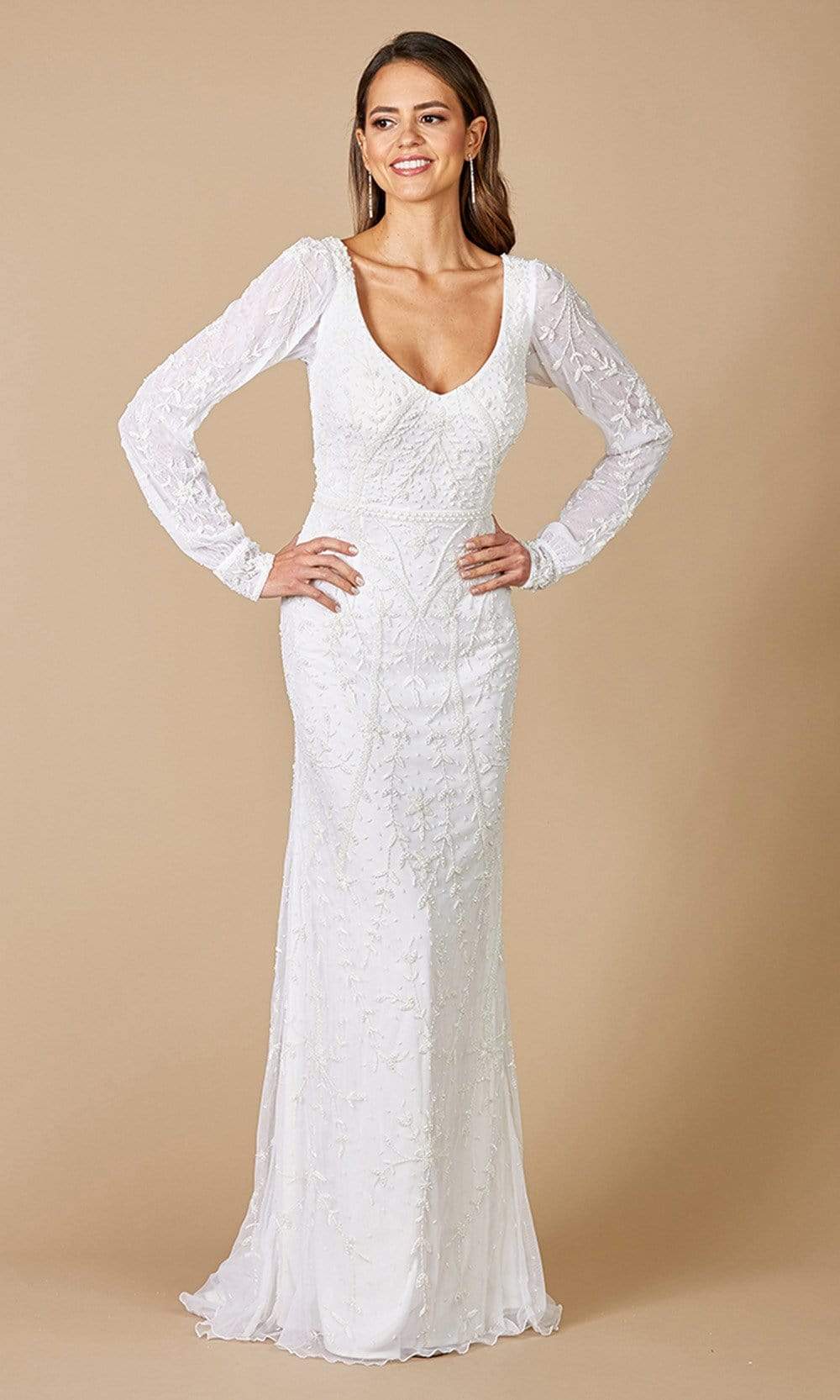 51079 Long Sleeve Adorned Bridal Gown