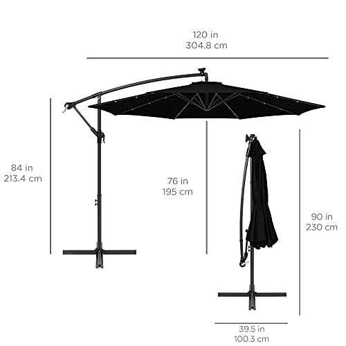 Best Choice Products 10ft Offset Hanging Outdoor Market Patio Umbrella w/ Easy Tilt Adjustment