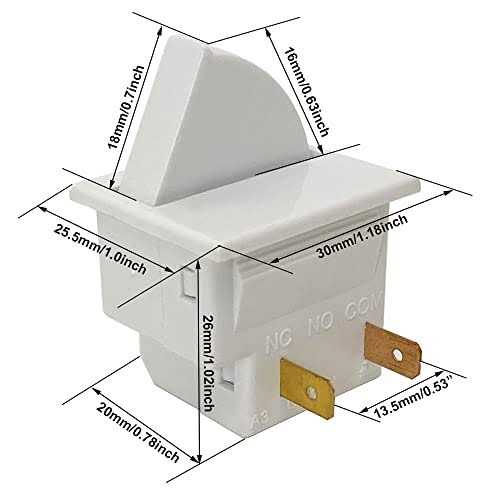 2Pcs Refrigerator Door Light Switch 2 Feet Compatible for GE Whirlpool