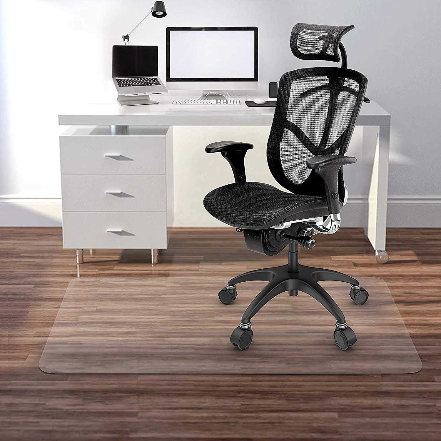 Kuyal Clear Chair mat 48 inches Transparent Floor Mats Wood/Tile Protection mat for Office & Home