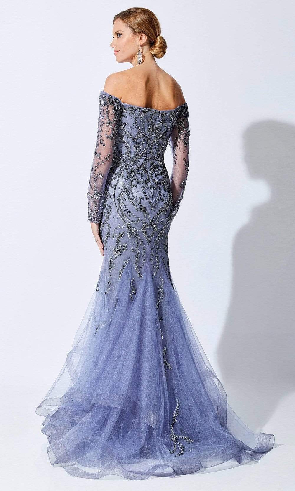 221D48 Off-Shoulder Trumpet Mother of the Bride Dress