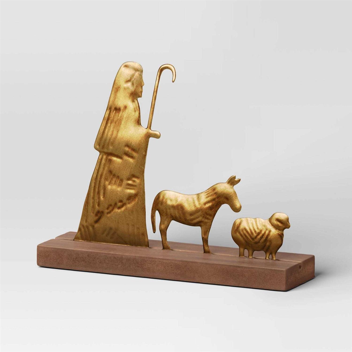 Wondershop 3pc Metal Christmas Nativity Scene Figurine Set