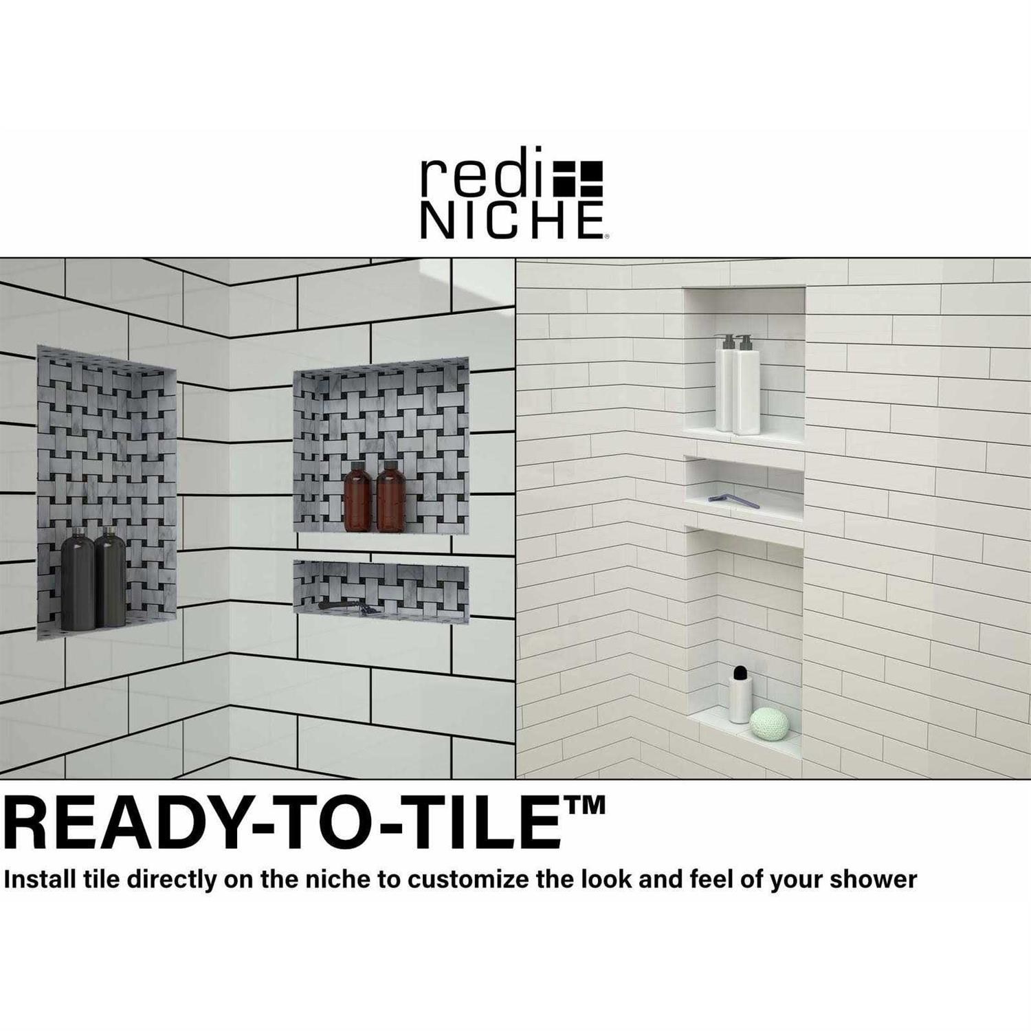 16W x 20H x 4D Double Shelf Tile Redi Niche RN1620D-BI
