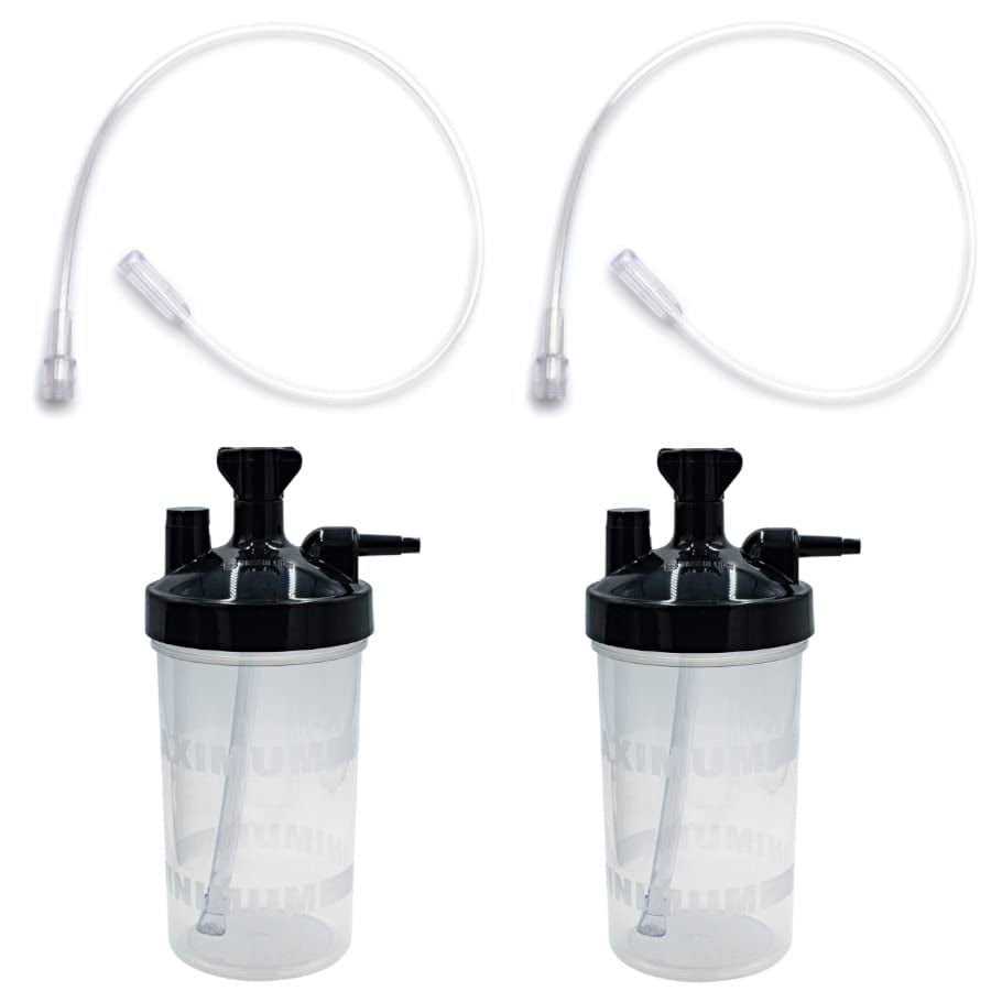 2pk Oxygen Therapy Bubble Humidifier High Flow with 15 Adapter Tubing