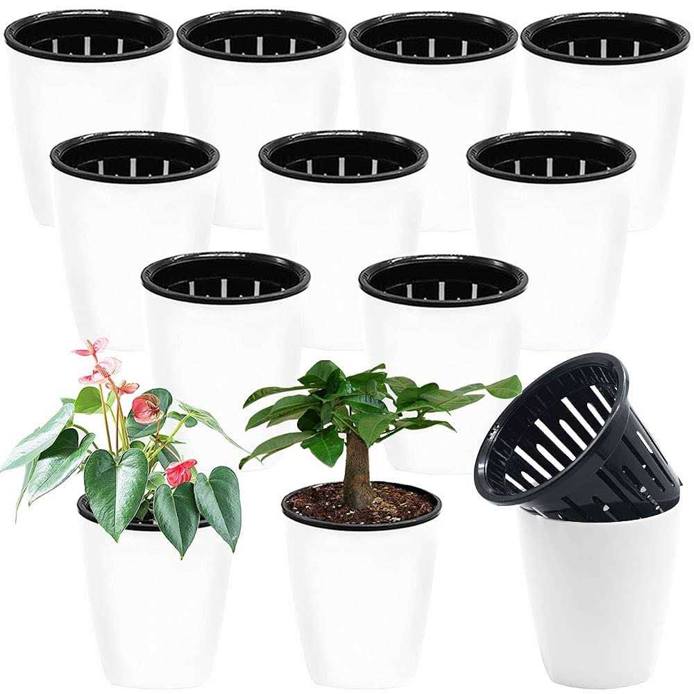 12 Pcs Self Watering Plastic Planter,4 Inch Plastic Flower Plant Pot