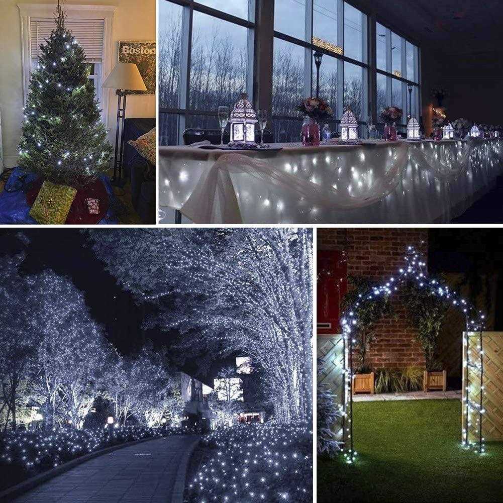 woohaha 2 pack Solar string light 100led 39ft 8 modes Solar christmas Lights waterproof for gardens