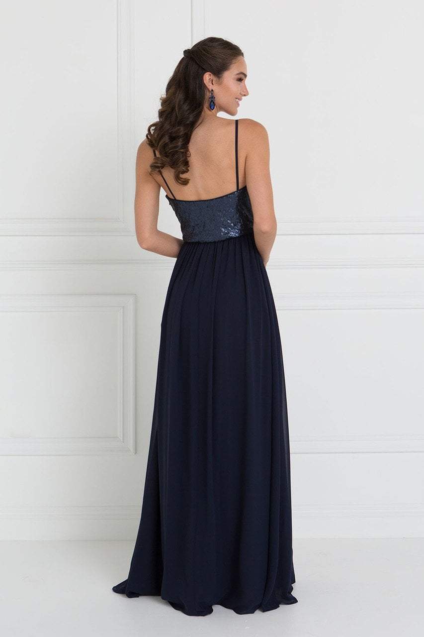 GL2416 Sequined Sweetheart Chiffon A-line Dress