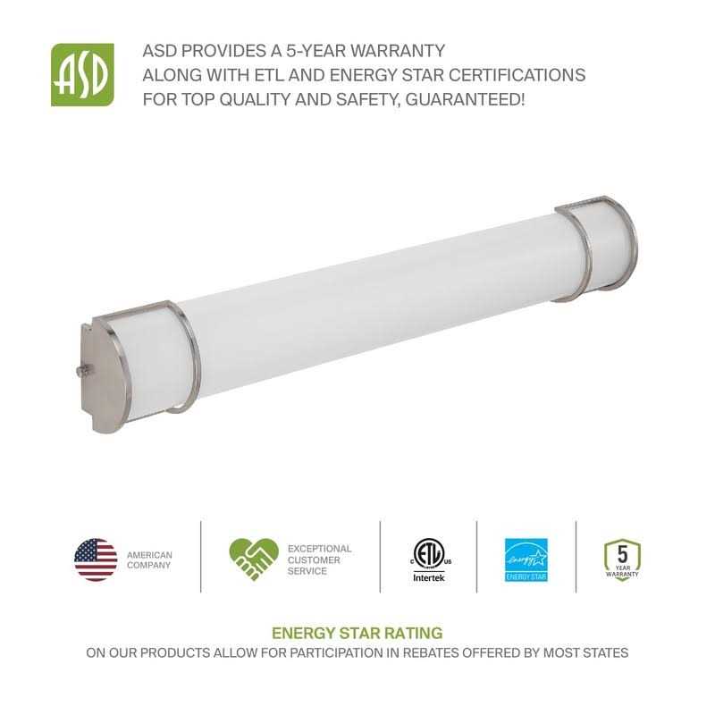 ASD LED Bathroom Vanity Light 3 Color Adjustable 3000K/4000K/5000K ASD-LVF21