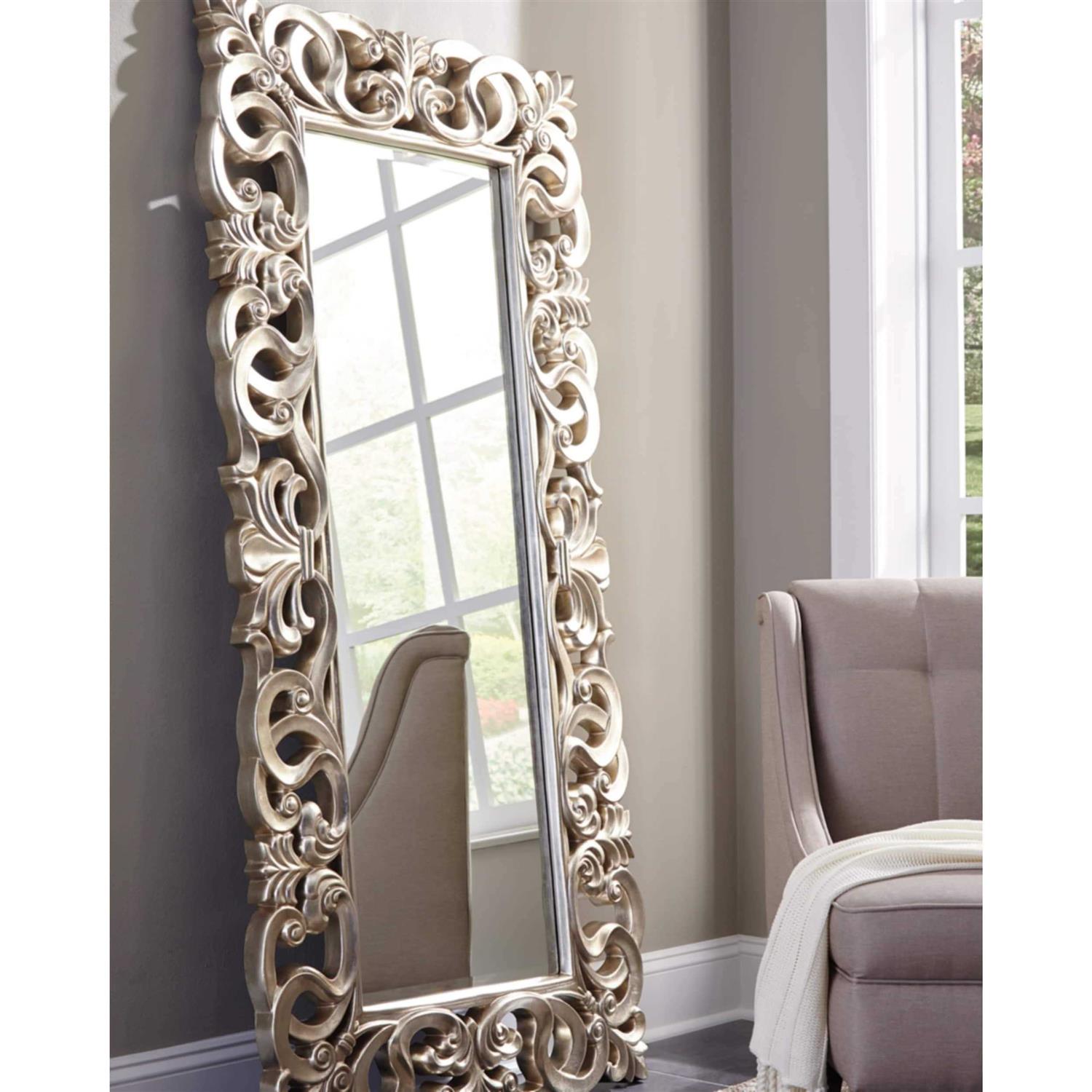 Ashley Furniture A8010123 Lucia Antique Silver Finish Accent Mirror