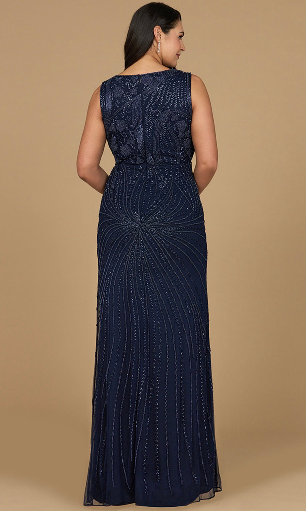 Wide Strap Beaded Asymmetric Evening Dress