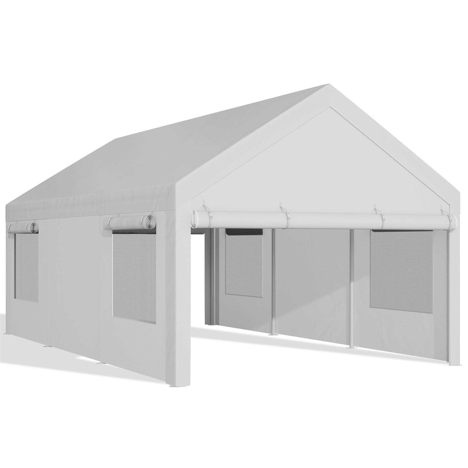 12 Ft. W x 20 Ft. D Heavy Duty Carport Portable Garage walsunny