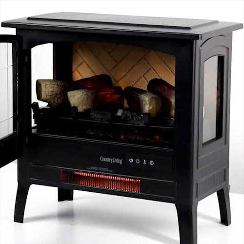 Country Living Infrared Freestanding Electric Fireplace Stove Heater