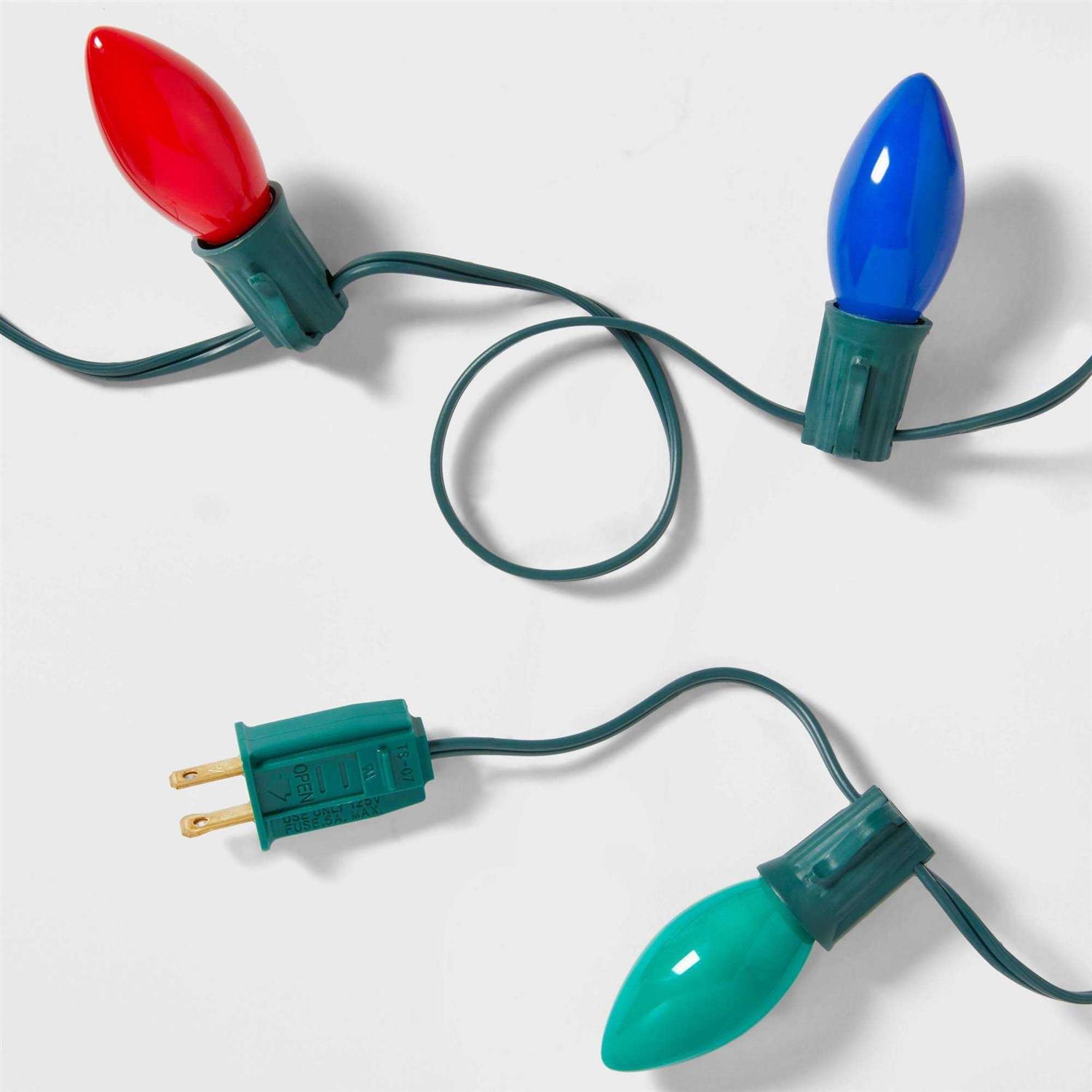 Wondershop 20ct Incandescent C9 Christmas String Lights Green Wire