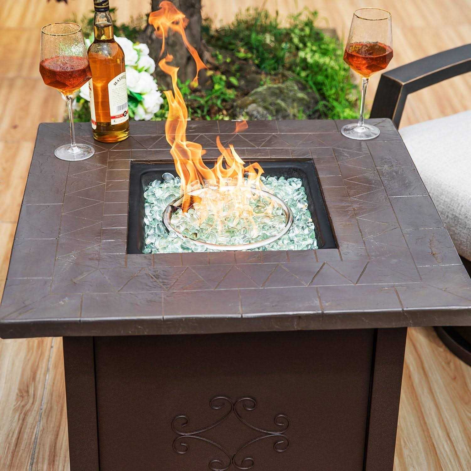 Nuu Garden Square Fire Pit Table Cover