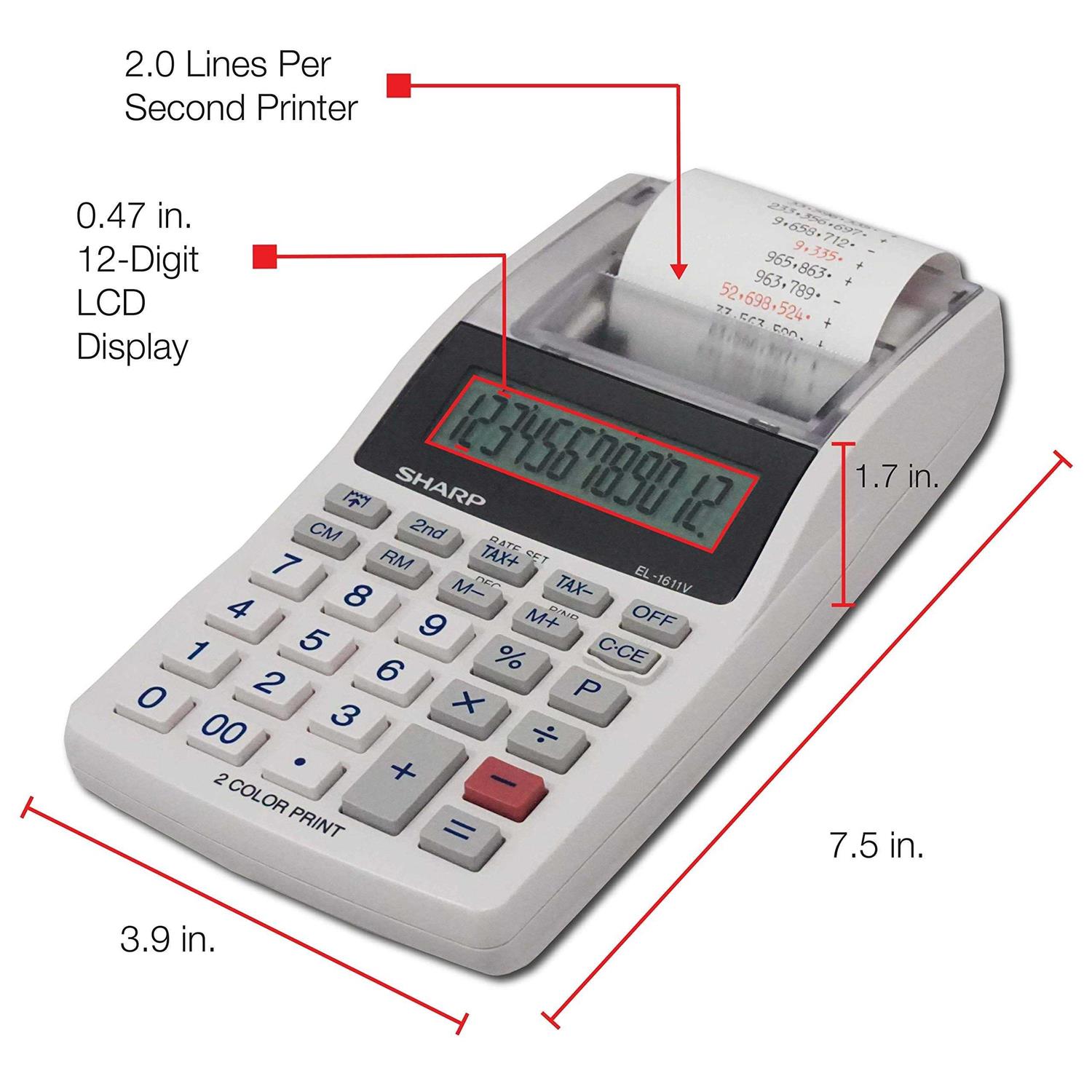 Sharp EL-1611V Printing Calculator