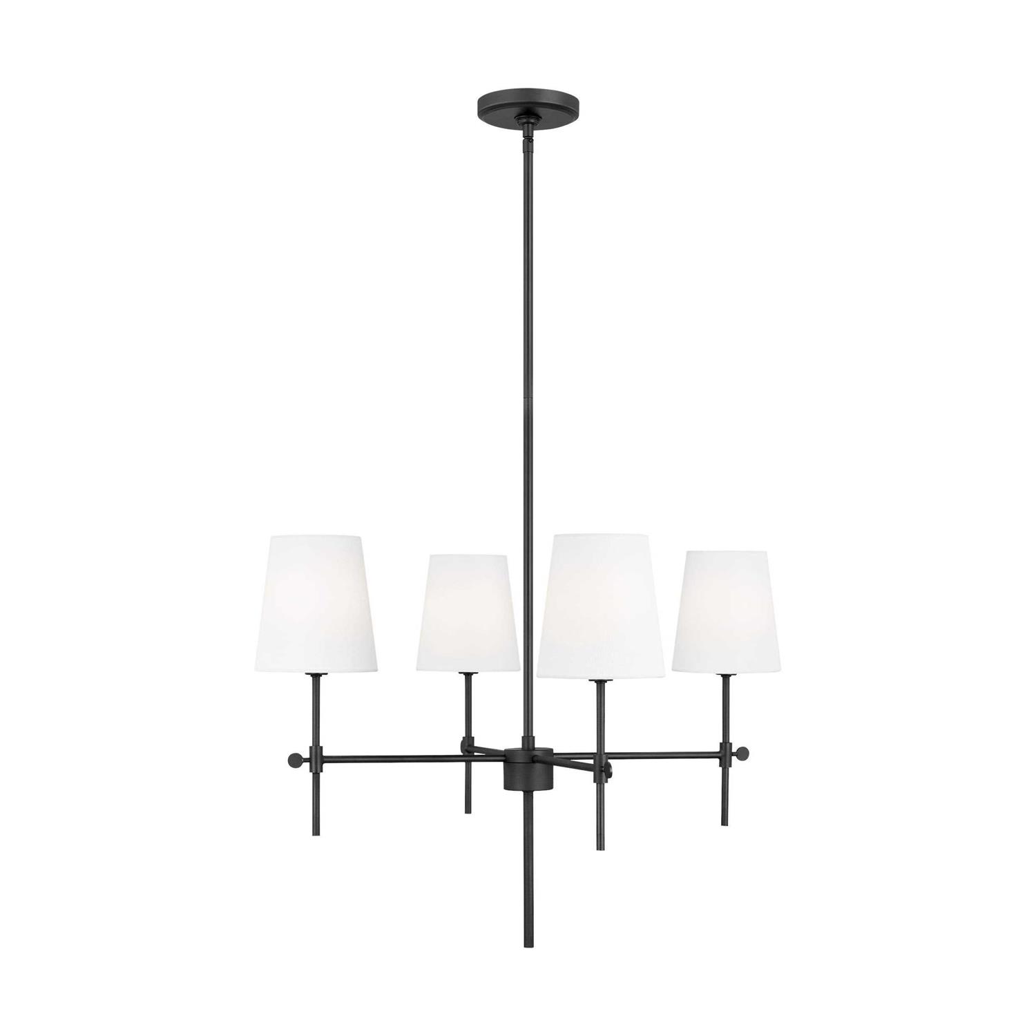 Visual Comfort Studio Baker Four Light Chandelier Brushed Nickel