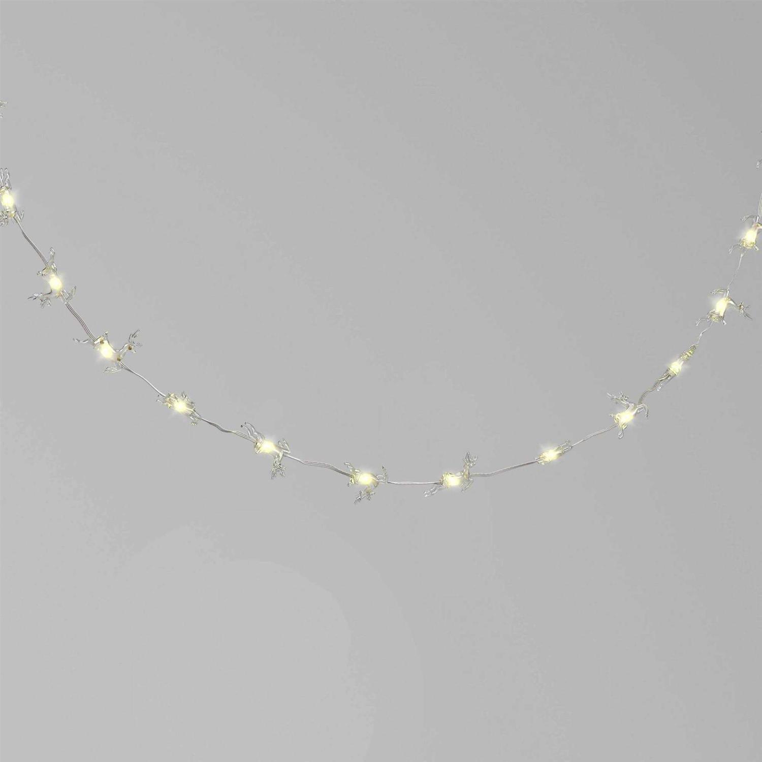 Wondershop 20ct LED Battery Operated Deer Christmas Novelty String Lights Warm White Clear Wire
