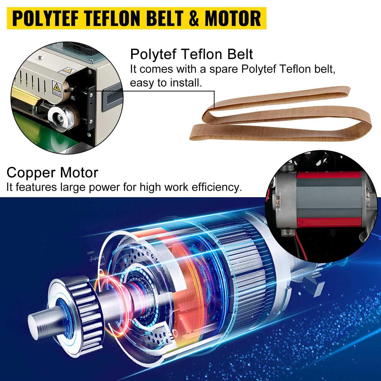 VEVOR Continuous Bag Band Sealing Machine FR900K Band Sealer Machine with Digita