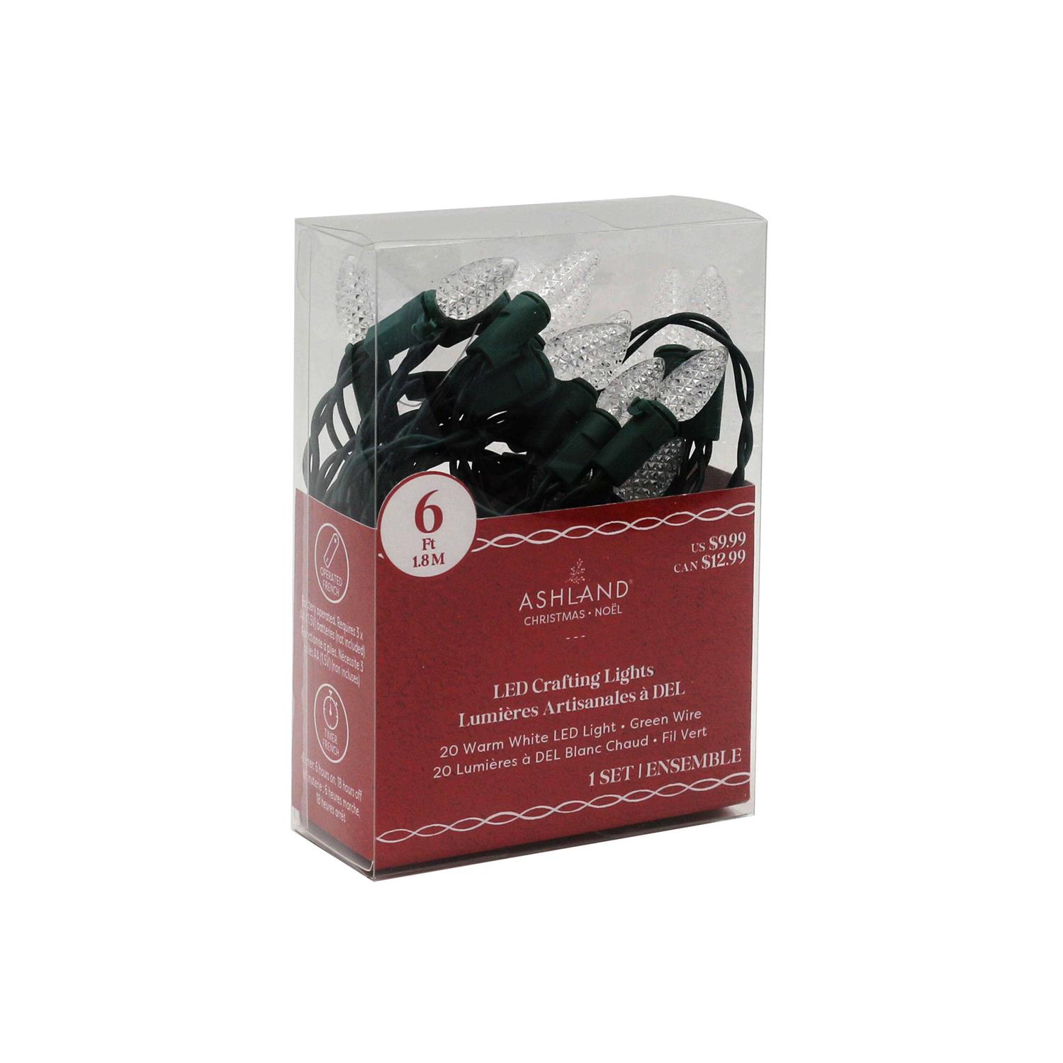 Ashland 20ct. Warm White Vintage LED C3 Bulb Crafting Lights