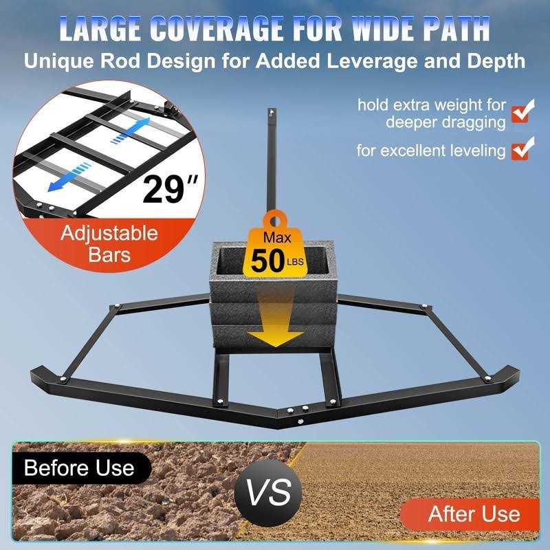 VEVOR Driveway Drag Width Tow Behind Drag Harrow Length