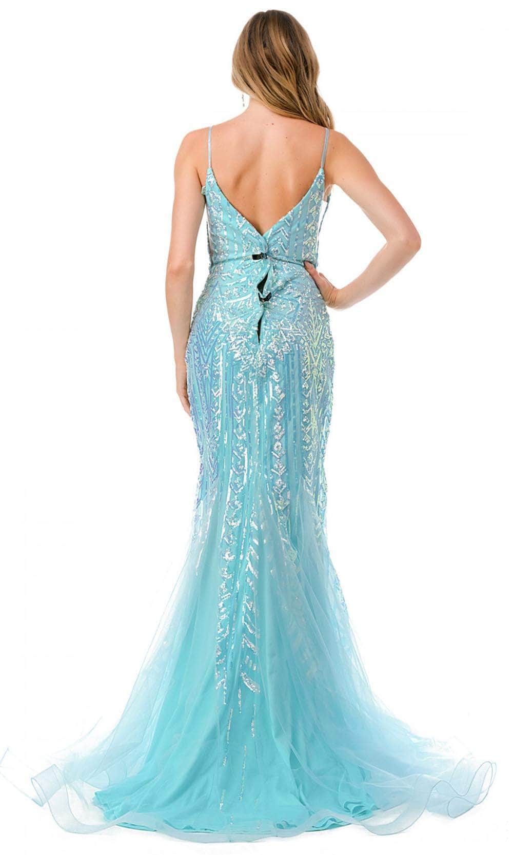 V-Neck Sleeveless Evening Gown