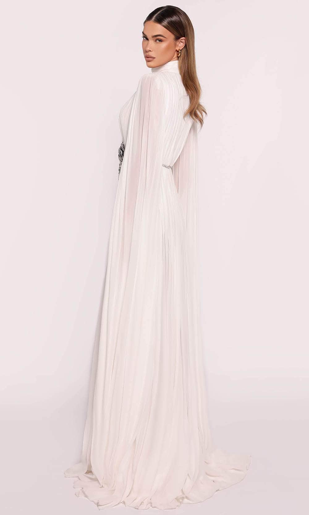 Cape Sleeve Shirred Gown