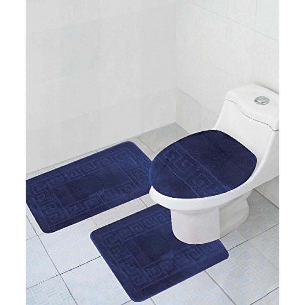 WPM WORLD PRODUCTS MART 3-Piece Bath Rug Set Pattern Bathroom Rug Set Rug