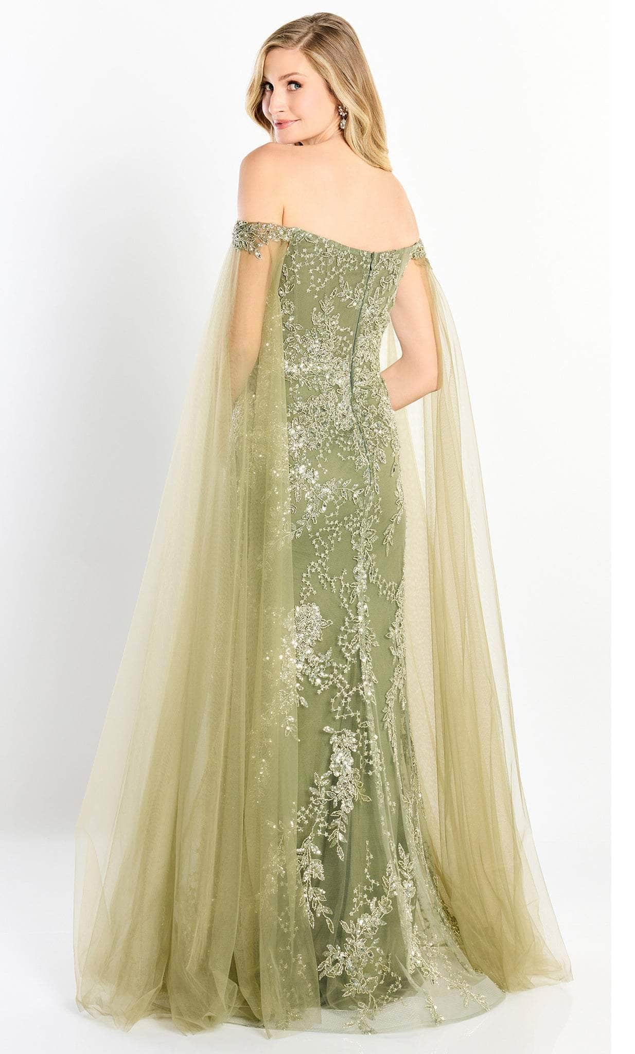 Tulle Beaded Off Shoulder Gown