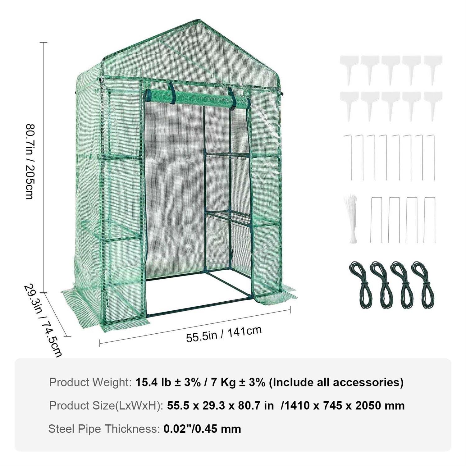 VEVOR Walk-in Greenhouse Portable Green House with Shelves
