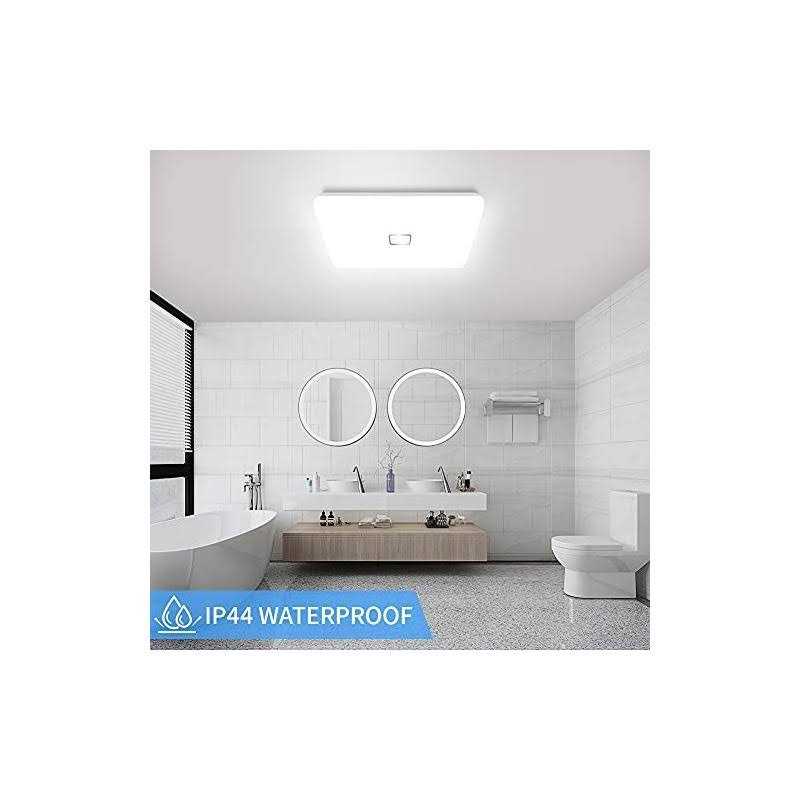 Airand 5000K LED Ceiling Light Flush Mount 24W 12.6in Square LED Ceiling Lamp for Kitchen Bathroom Hallway with 240Pcs LED Chips Without Flicker