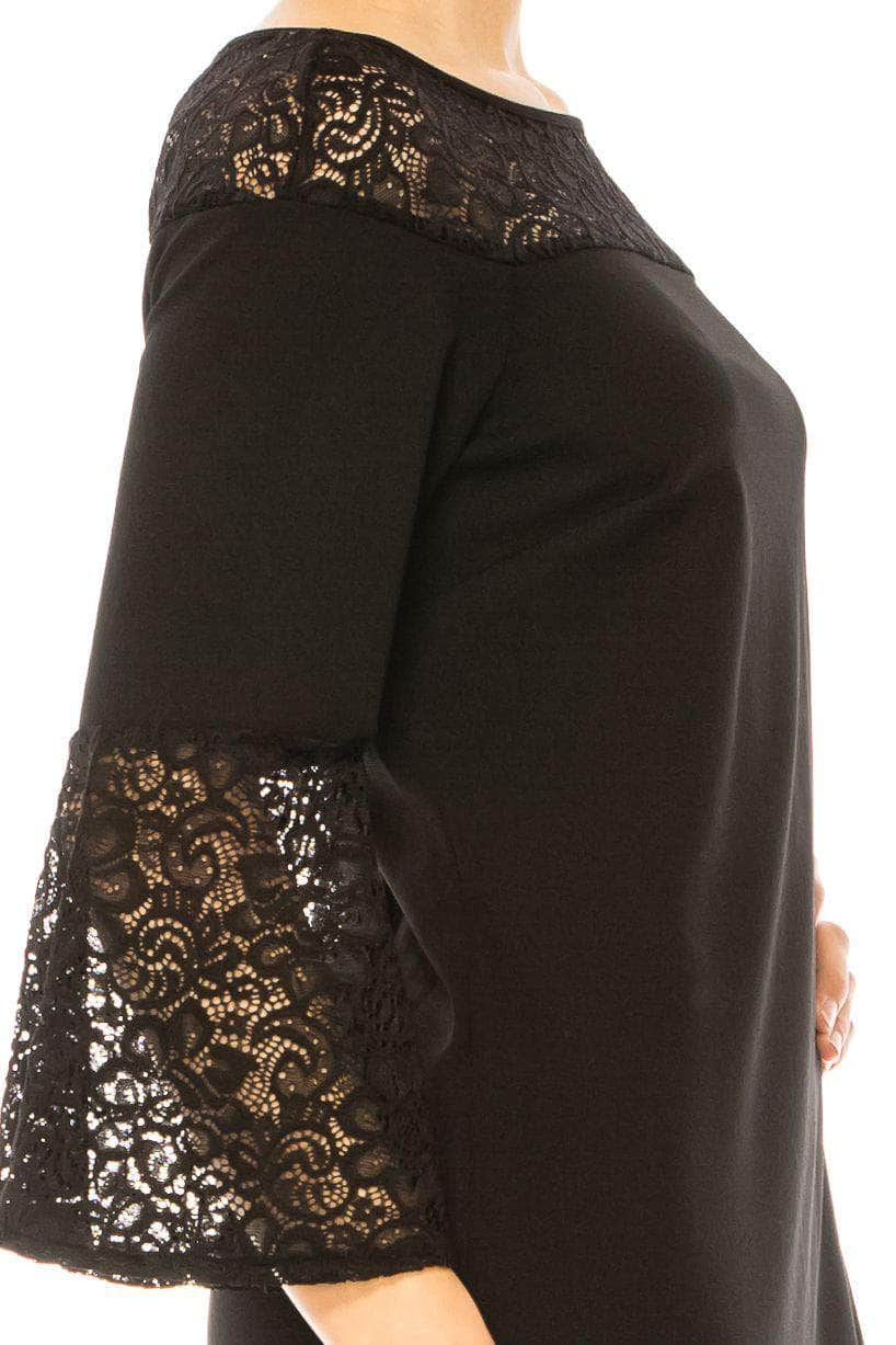 Lace Embellished Bateau Neck Cocktail Dress