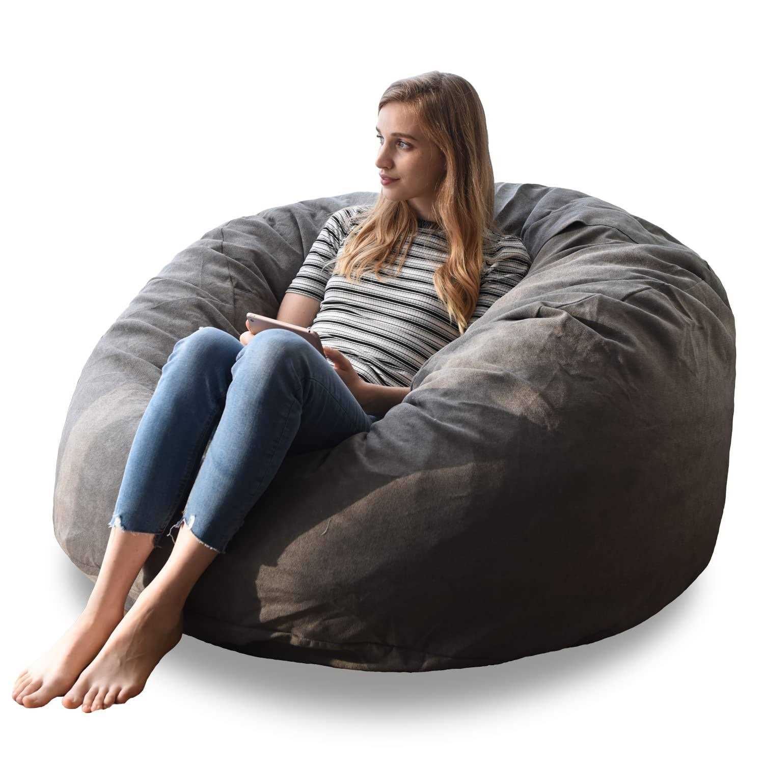 YuppieLife Big Durable Bean Bag Chairs Cover for Adults 4Ft Machine Washable Large Size Sofa Cover
