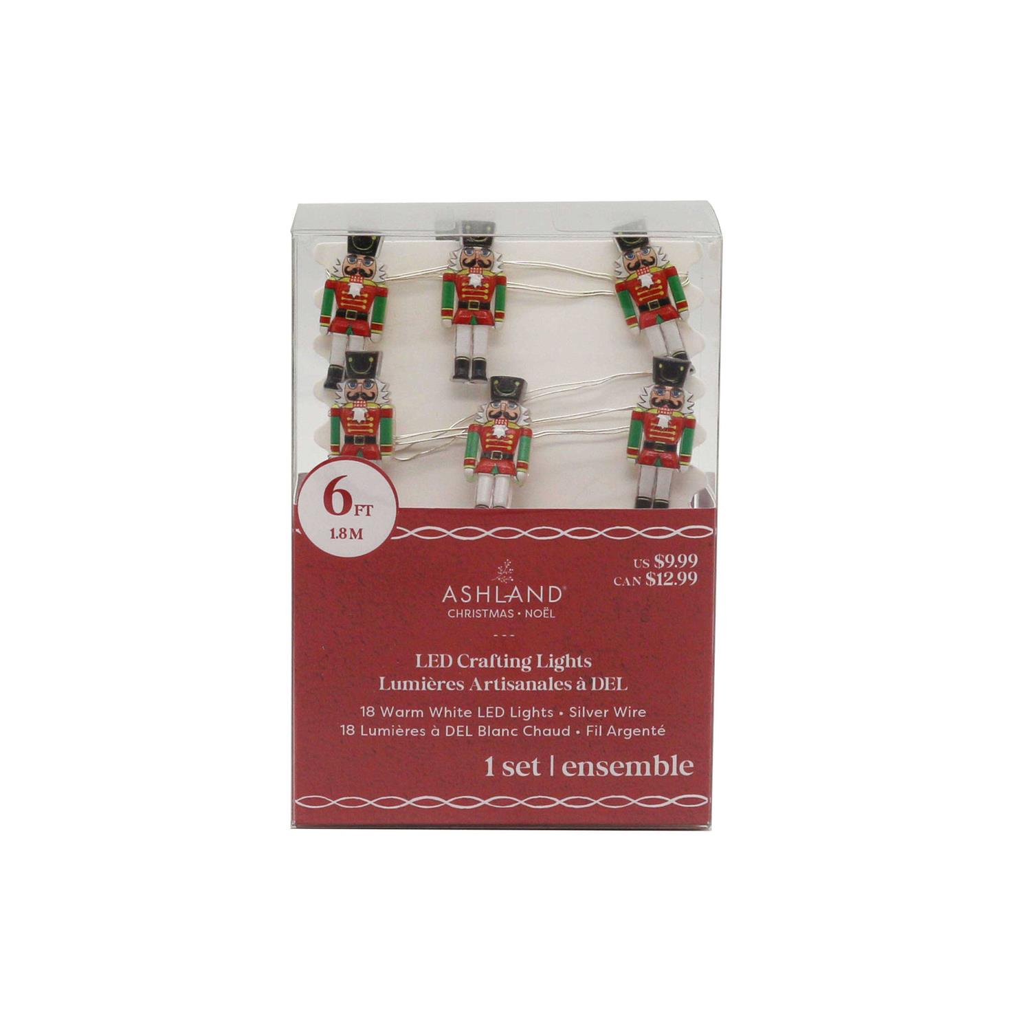 18ct. Warm White Nutcracker LED Crafting Lights with Silver Wire by Ashland